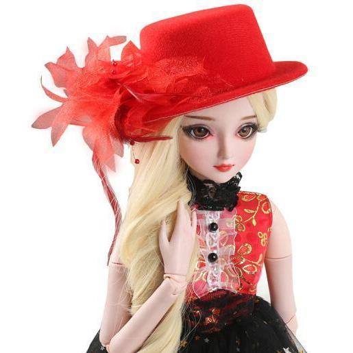 値下げ 1/3ドール用 帽子 ハット 羽根付き 赤 レッド ドール服 : DAY-S