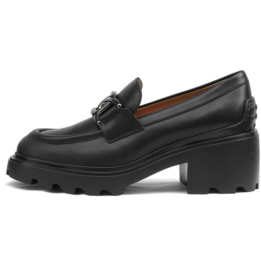 TOD'S（トッズ） ケイト レザー ローファー ブラック レディース ロゴ