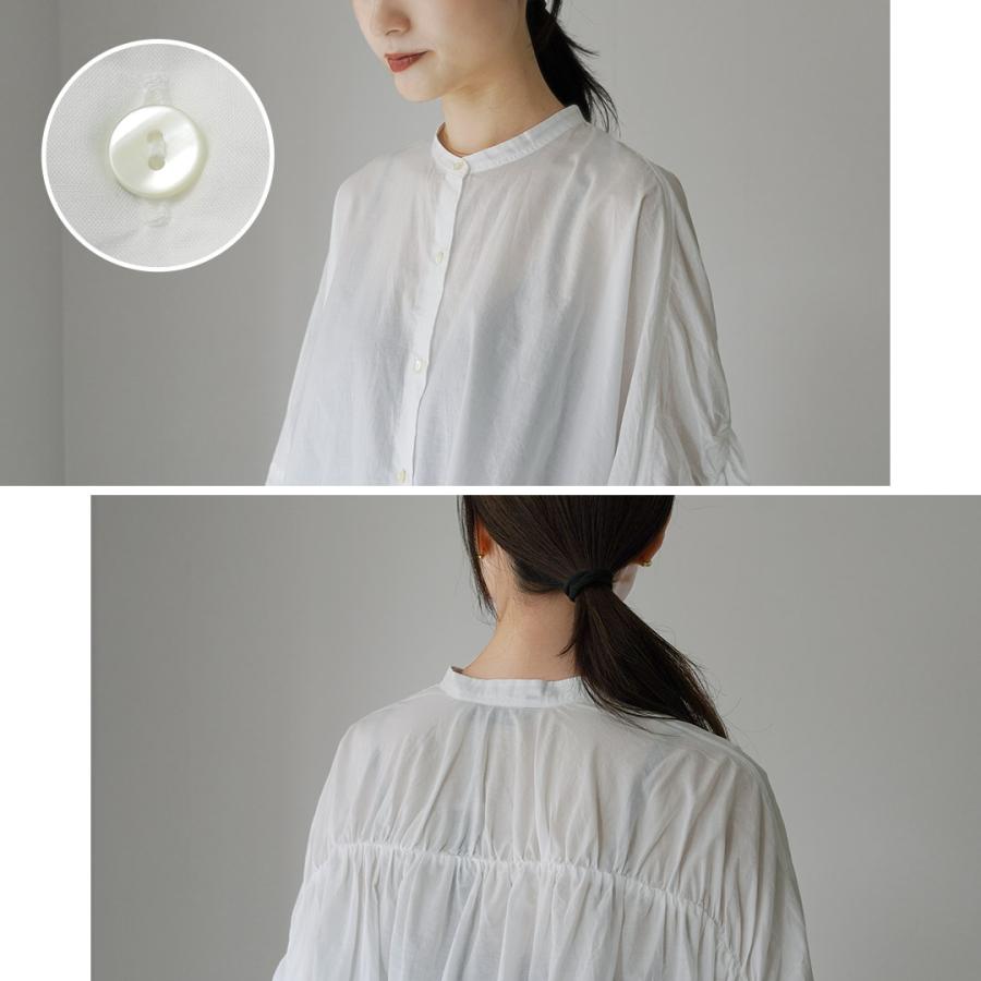 mizuiroind（ミズイロインド） バックギャザー ワイドシャツ