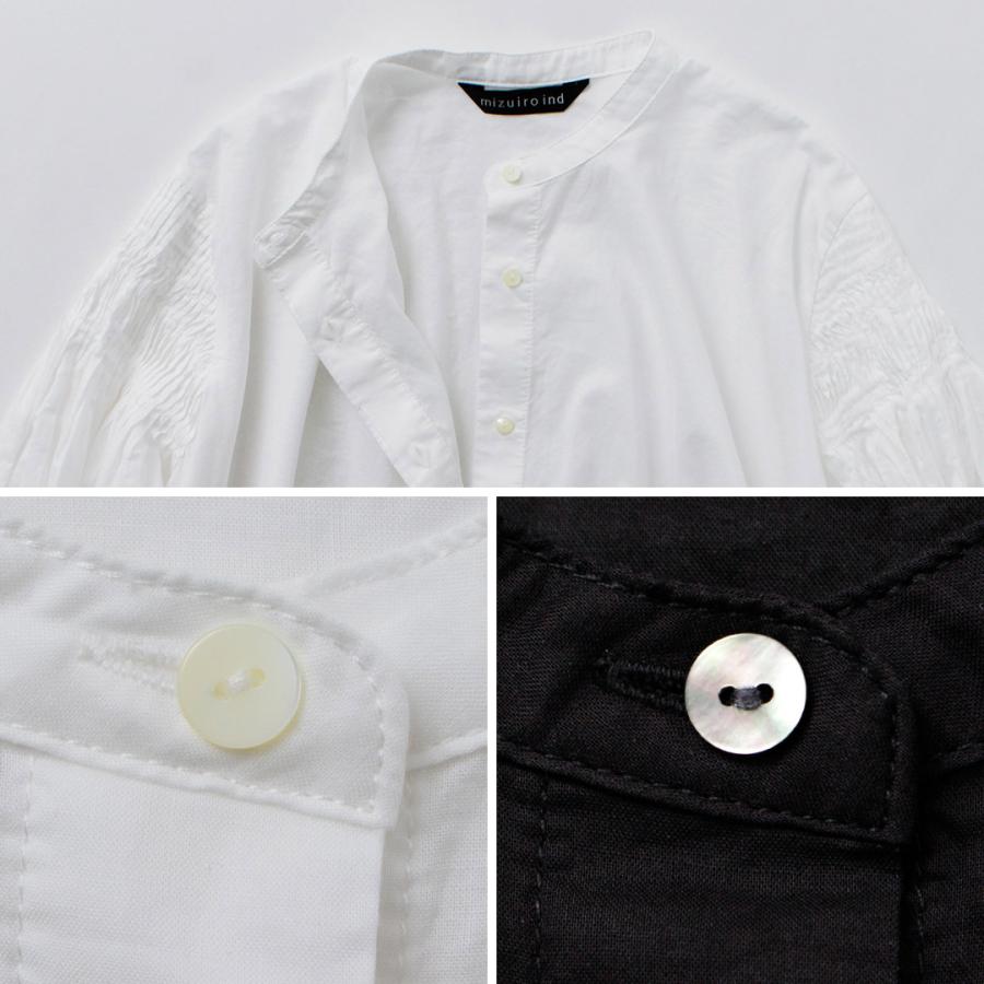 mizuiroind（ミズイロインド） ピンタック パフスリーブ シャツ