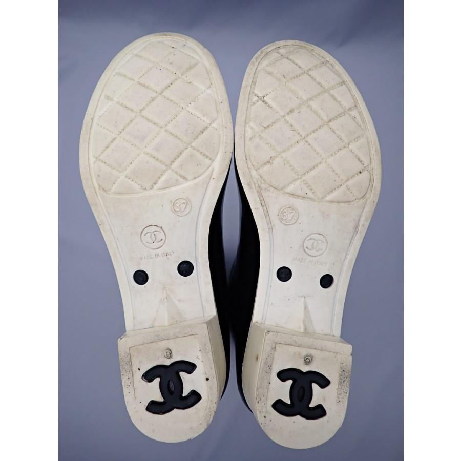 CHANEL（シャネル） レインブーツ ブラックxアイボリー 37 カメリア