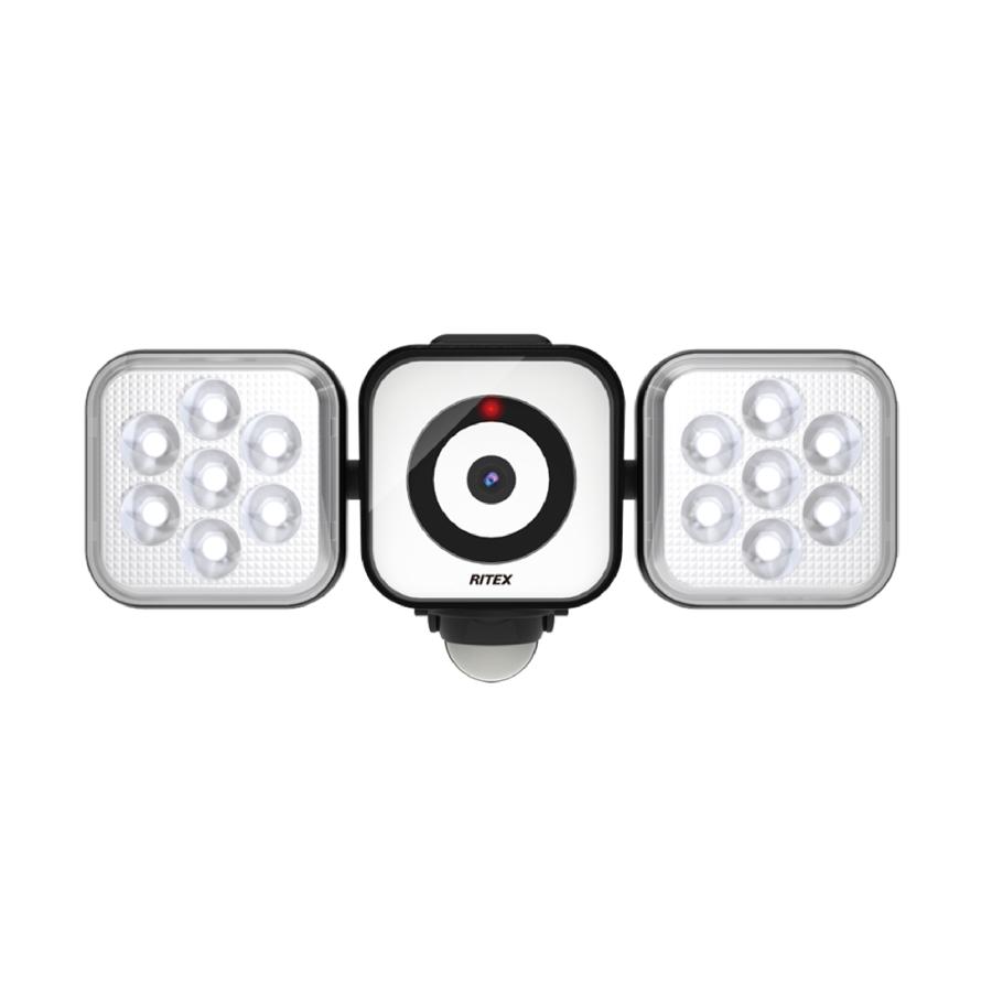 RITEX ムサシ フリーアーム式LEDセンサーライト防犯カメラ(8W×2灯) 防