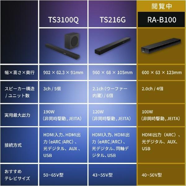 REGZA（レグザ） TVS REGZA REGZAサウンドシステム RA-B100 (納期目安1