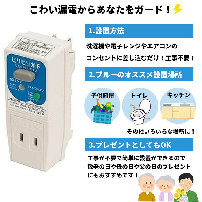 テンパール GRXB1515B(GRXB1515) ビリビリガード 漏電遮断器 (ブルー