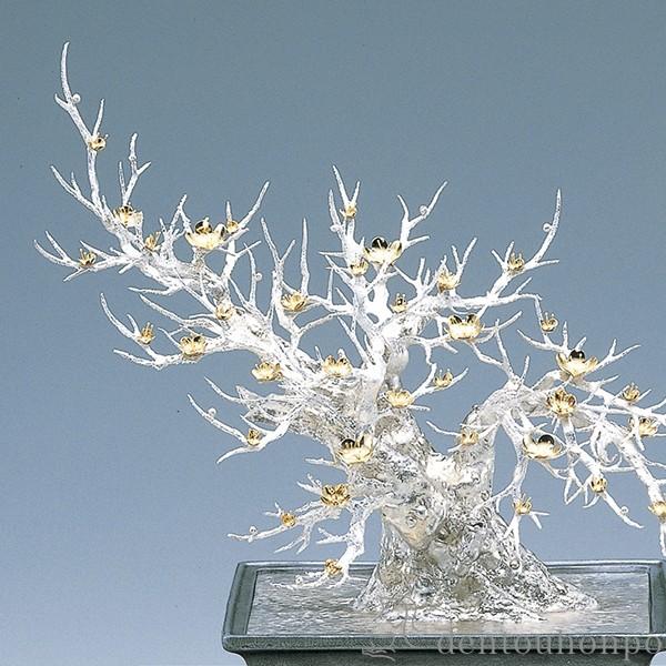 銀製 盆栽 梅 12号・500g ( 光則（銀工芸） 木札名入れ有料 高級