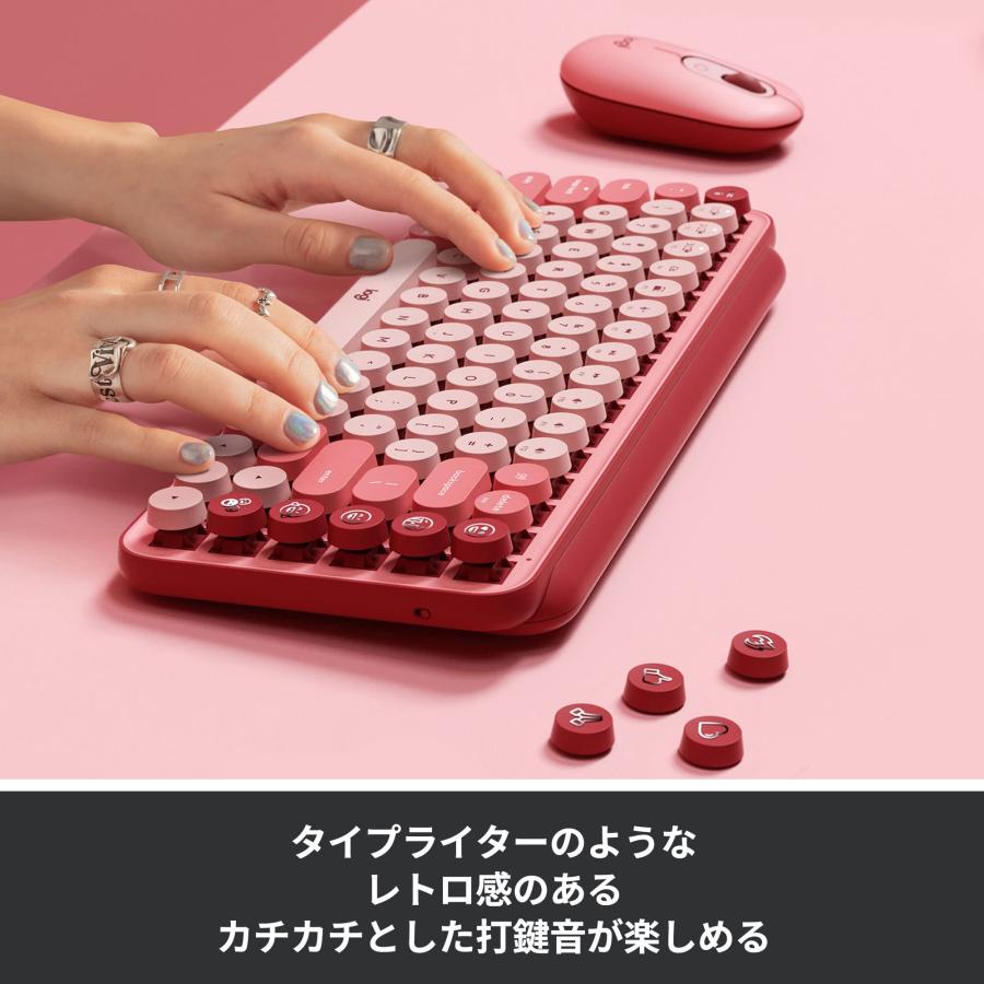 ロジテック Logitech Pop Keys Rose メカニカル ワイヤレス キーボード