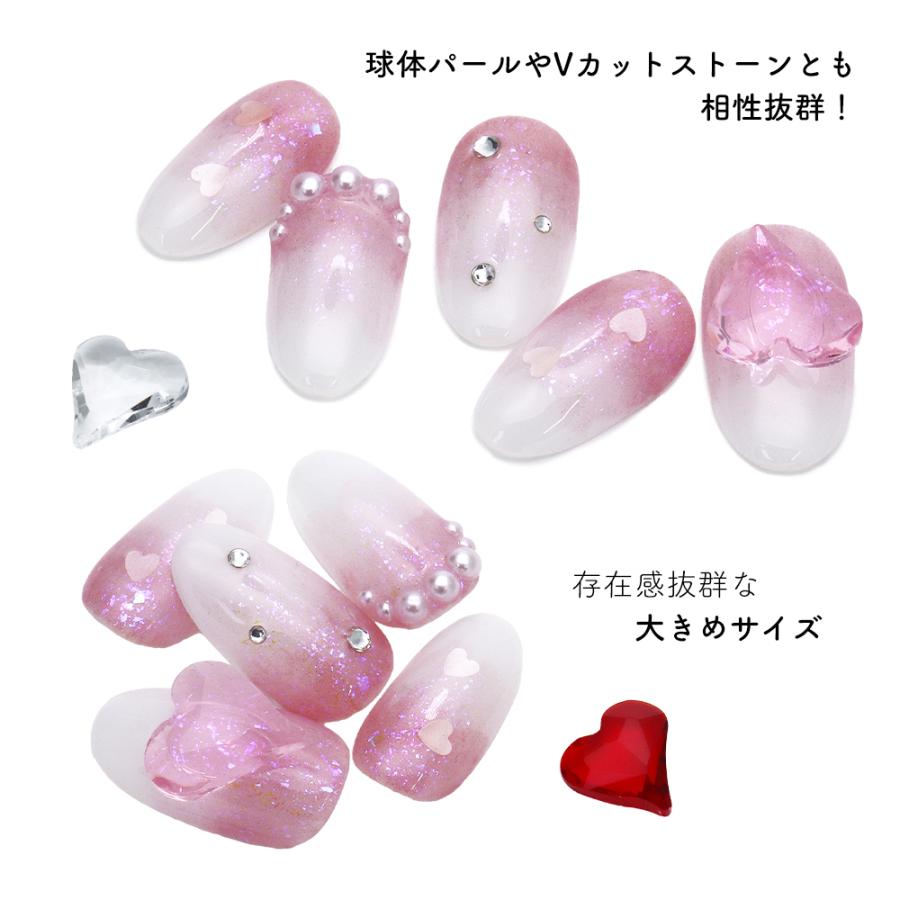 ネコポス送料無料]ラインストーン クリアクリスタルハートストーン V