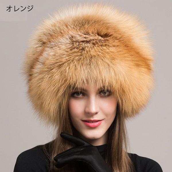 帽子 フォックスファー レディース 毛皮帽子 タッセル リアルファー