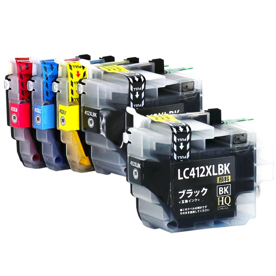 エコインク LC412XL-4PK+1BK【純正同様全色顔料】ブラザー用 LC412XL