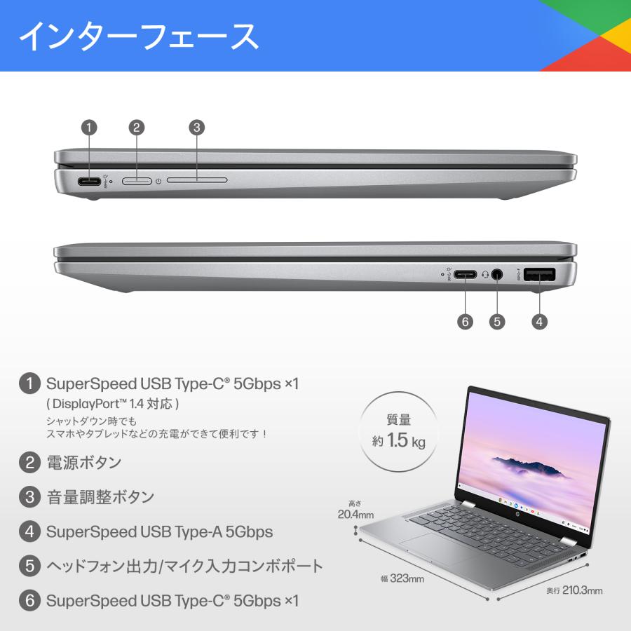 日本HP ノートパソコン 新品 HP Chromebook Plus x360 14 Chrome OS