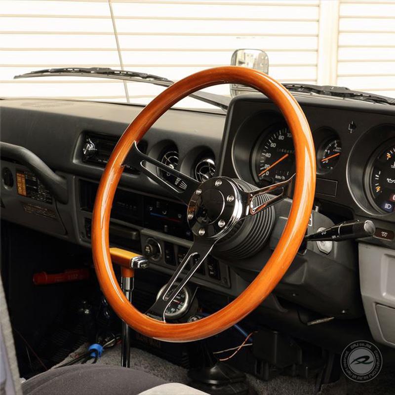 ウッドステアリング 37.5Φ ウッド＆ポリッシュ クラッシックタイプ 大