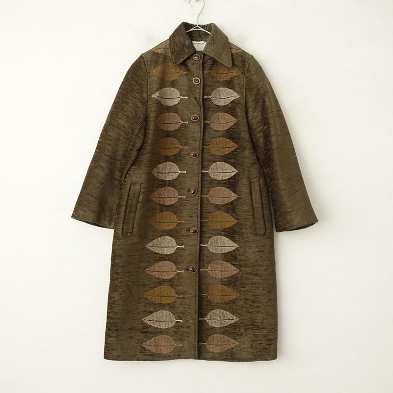 mina perhonen（ミナペルホネン） *happa 刺しゅうコート*ダーク