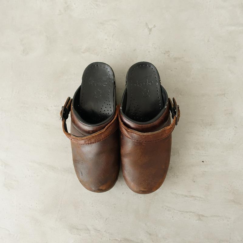 dansko（ダンスコ） *レザーサボサンダル 36/23*ブラウン皮革靴バック