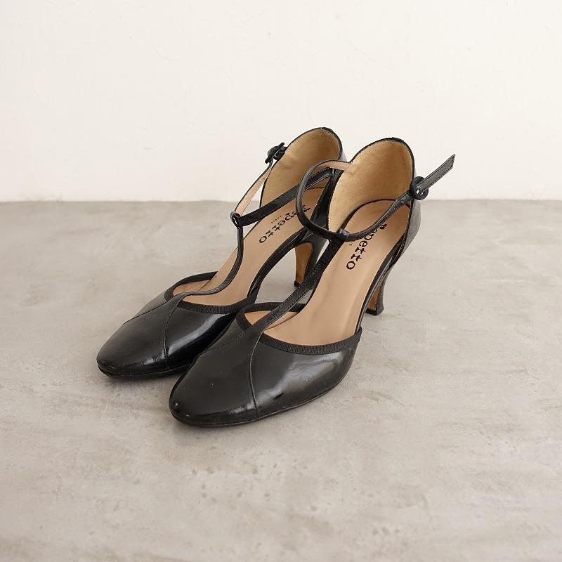 repetto（レペット） *BAYA レザーTストラップパンプス 39/24.5*黒