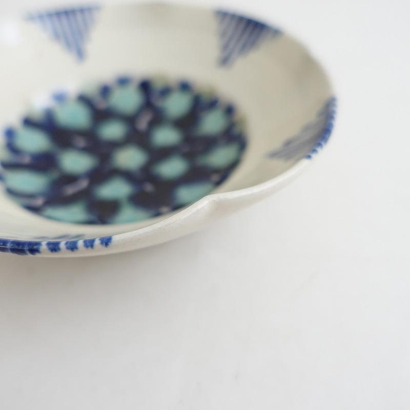 美品】陶器工房 壹 壹岐幸二 *染付花点紋 5寸鉢*小鉢お鉢和食器ボウル