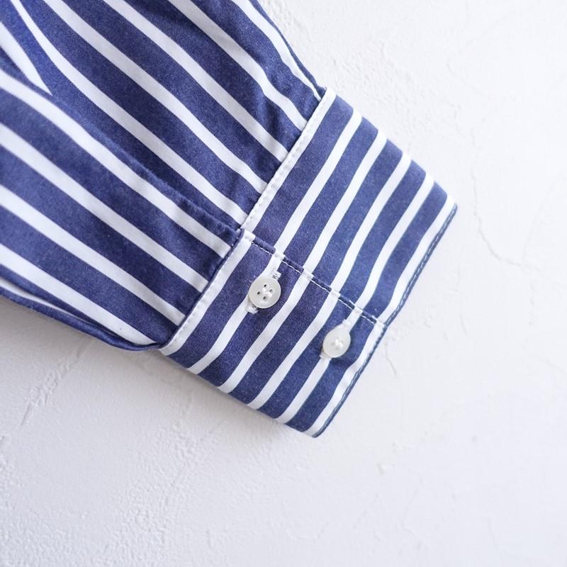 美品/定価1.8万】アワーホームOURHOME *播州織のベーシックシャツ*F