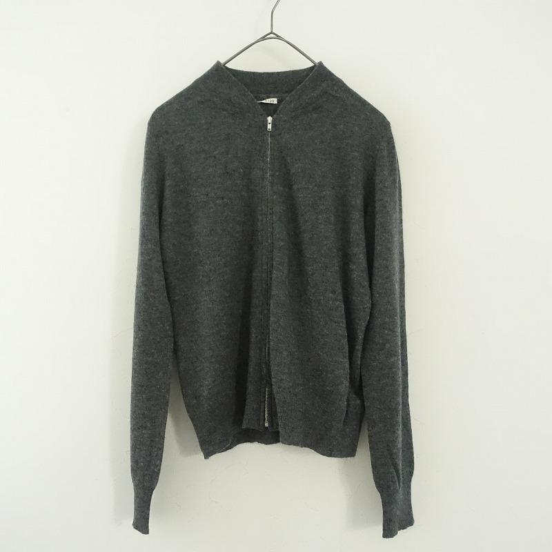 n100（エヌワンハンドレッド） *カシミヤジップアップニット*36グレー