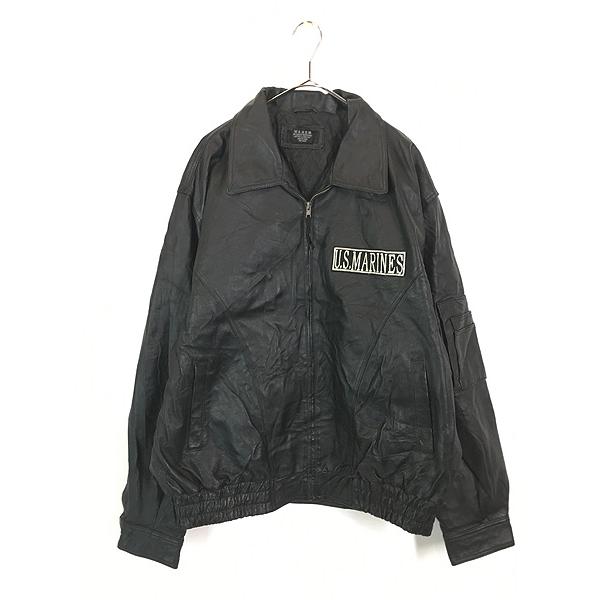 古着 90s U.S. MARINES 「MARINES」 USMC 本革 オール レザー