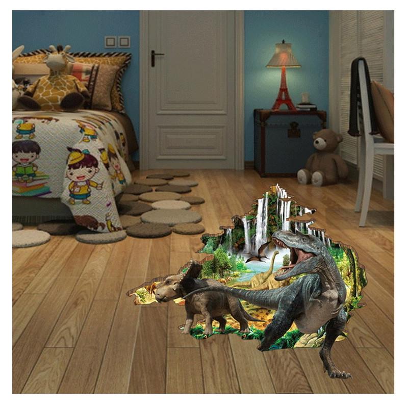 3D ウォールステッカー 恐竜出現！ジュラシックパーク 騙し絵