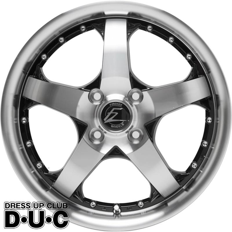 15インチアルミホイールタイヤセット 軽自動車 FZ431ブラポリ/リムポリ