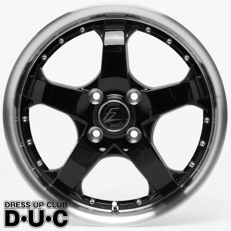 15インチアルミホイール 軽自動車 4本セット FZ431 ブラック/リムポリ
