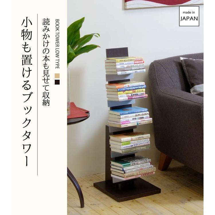 オークス（AUX） マガジンラック スリム おしゃれ ブックタワー ロー