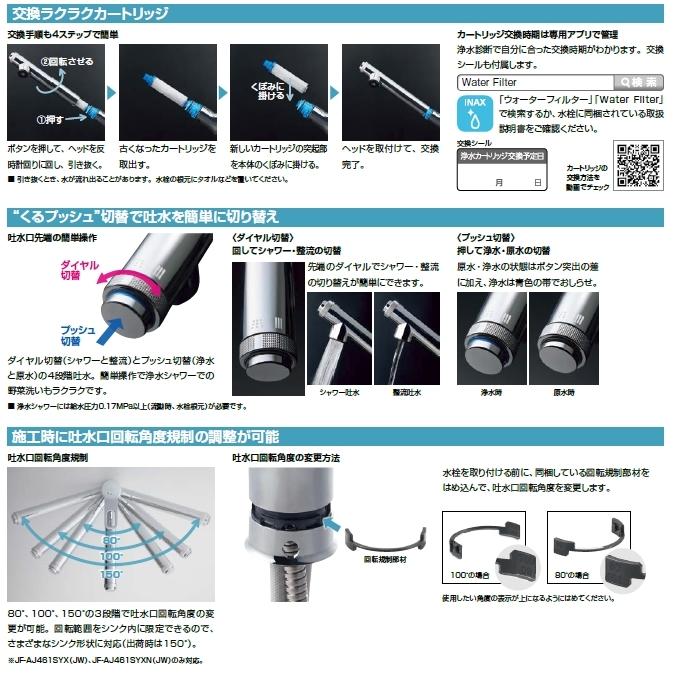 LIXIL（リクシル） JF-AJ461SYXBV(JW) 浄水器内蔵シングルレバー混合水