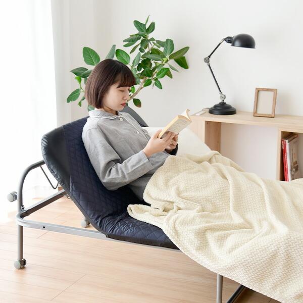 山善（YAMAZEN） 折りたたみベッド シングル 組み立て簡単 ベッド