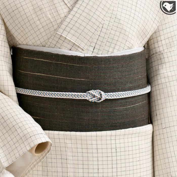 夏帯 宮古上布 新里玲子 作 日本工芸会正会員 手摘み苧麻糸 木麻黄染