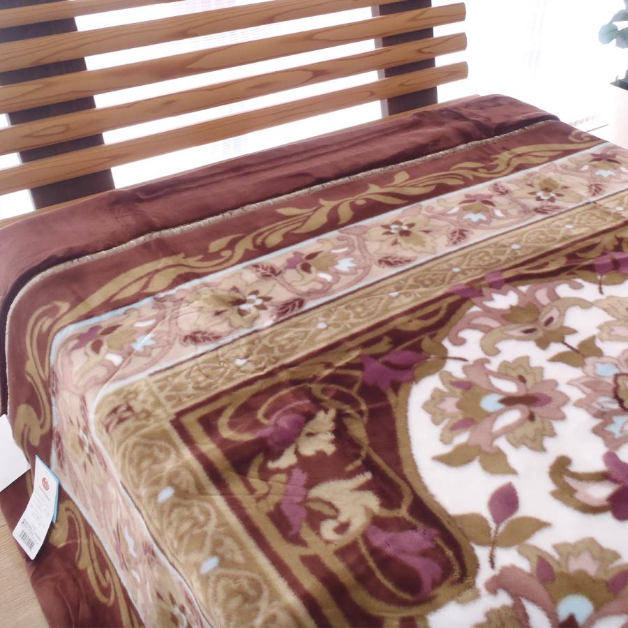 西川（nishikawa） ダブル毛布 アクリルニューマイヤー 軽量 ブラウン