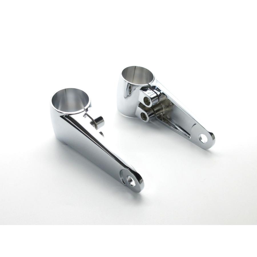 アルミ製 ビンテージ ヘッドライトステー 35〜41mm 左右◇汎用 35パイ