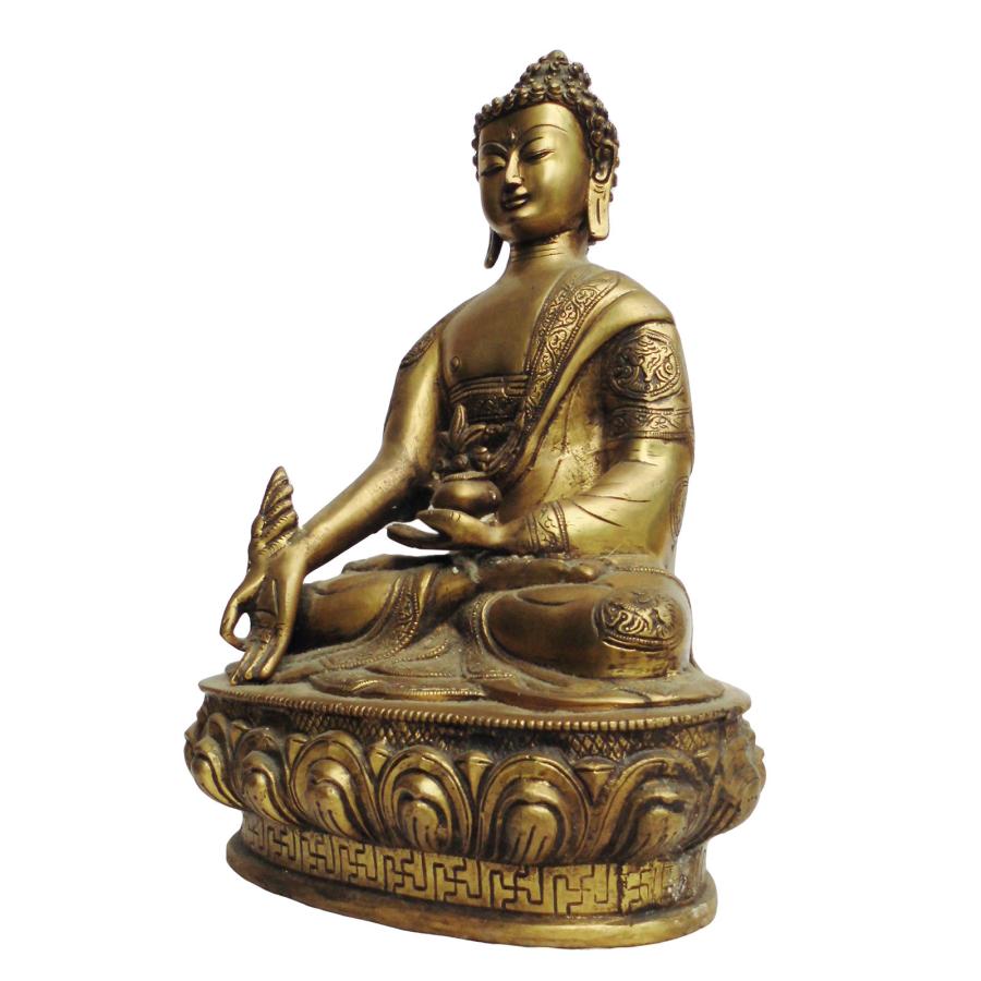 仏像 ネパール仏像 真鍮製 薬師如来像 68 : アジア雑貨ビンゴ - 通販
