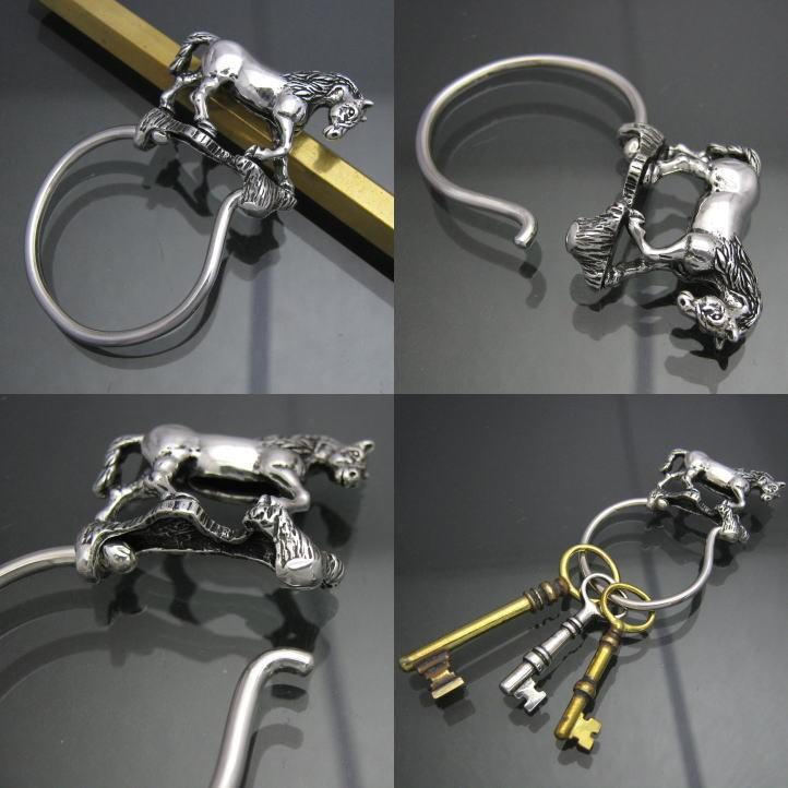 銀の駿馬、ホースキーリング シルバー925 SV925(キーホルダー、キー