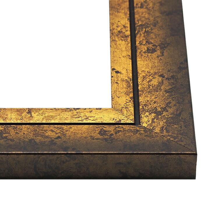 超美品 F15サイズ 油彩額縁 前面ガラス＆供箱付き黒と金の装飾 1230①