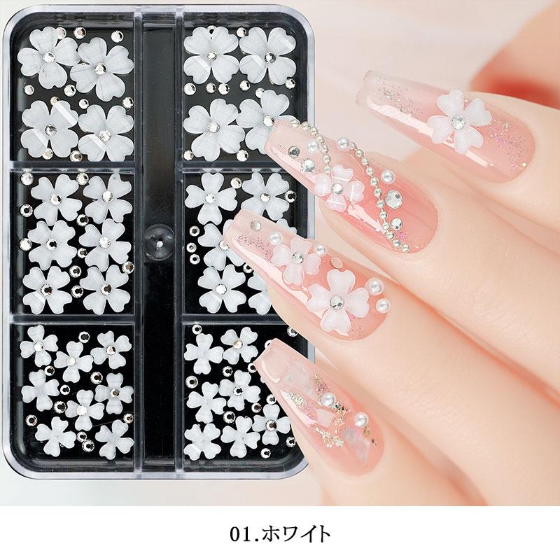 ネイル アート パーツ 花 フラワー セット MIX【全2種】 サイズ違い