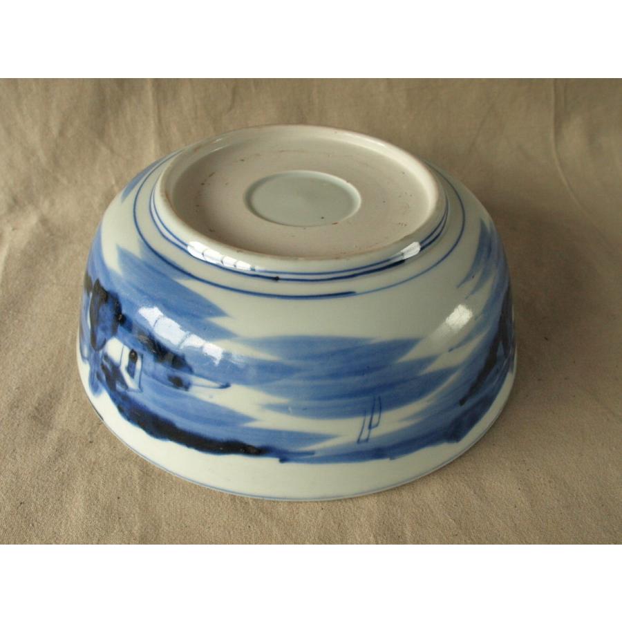 江戸時代 無傷 極上 鳳凰山水文染付古伊万里大鉢28cm 献上手古伊万里深