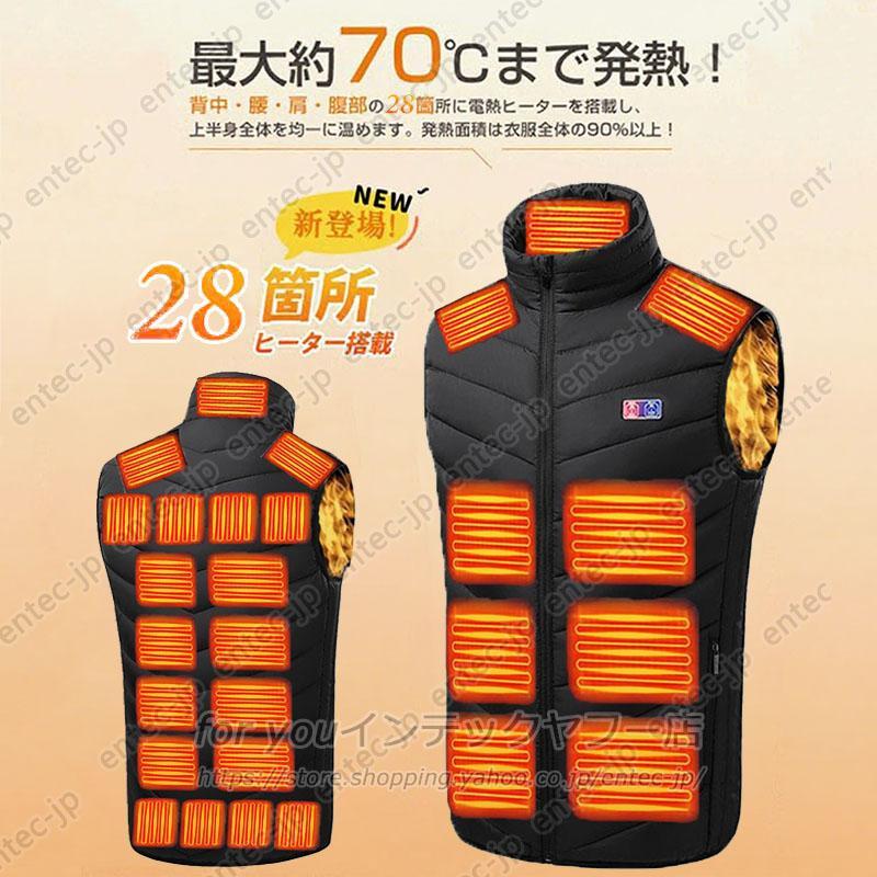 即納 電熱ベスト日本製ヒーター ベスト 2025強化版 28つヒーター付き