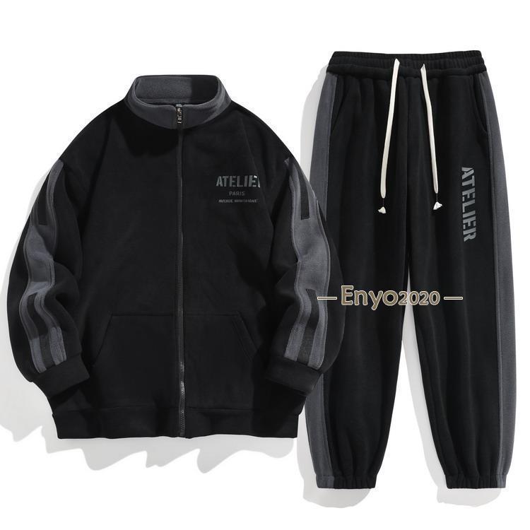 セットアップ フリース上下セット トラックジャケット+ジョガーパンツ