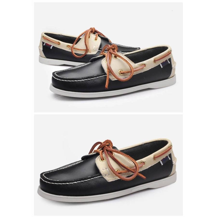 モカシン デッキシューズ メンズシューズ 本革 牛革 レザーシューズ