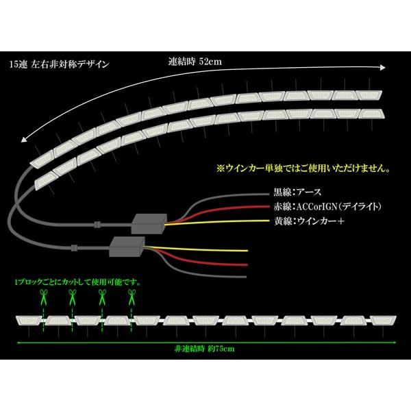 LED シーケンシャルウインカー 流れるウインカー デイライト ヘッド
