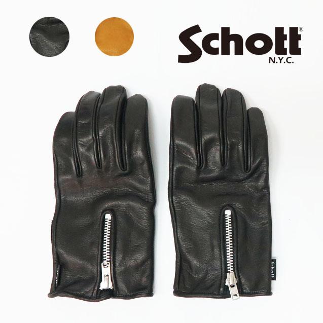 Schott N.Y.C（ショット） Schott ZIP LEATHER GLOVE ジップ レザー