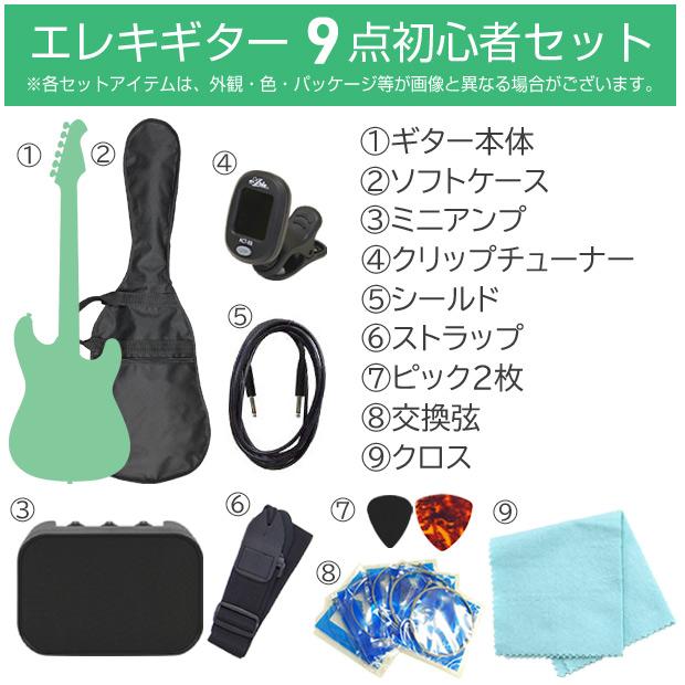 Aria Proll エレキギター 初心者セット(左利き) Legend LST-Z/LH 9点