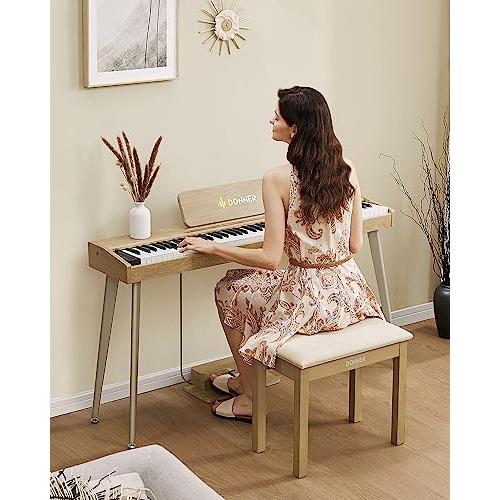 Donner ピアノ 椅子 楽譜収納付き キーボードベンチ 木製 ピアノイス