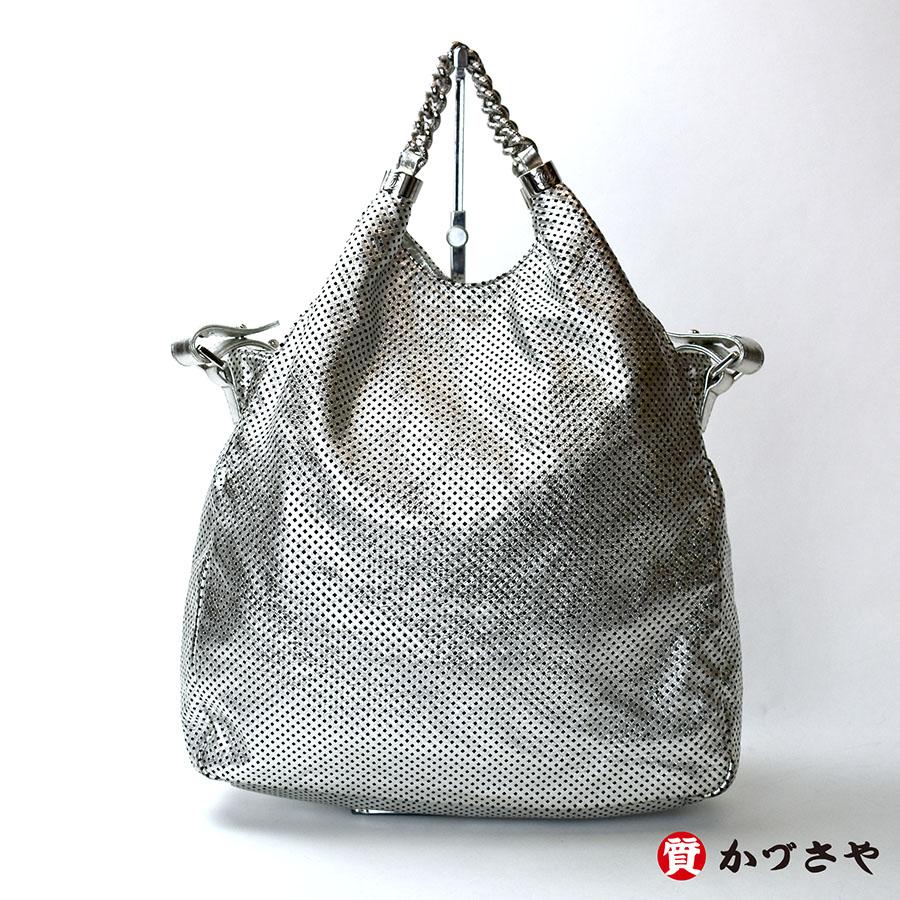 CHANEL（シャネル） ココマーク 2WAYバッグ パンチングレザー シルバー