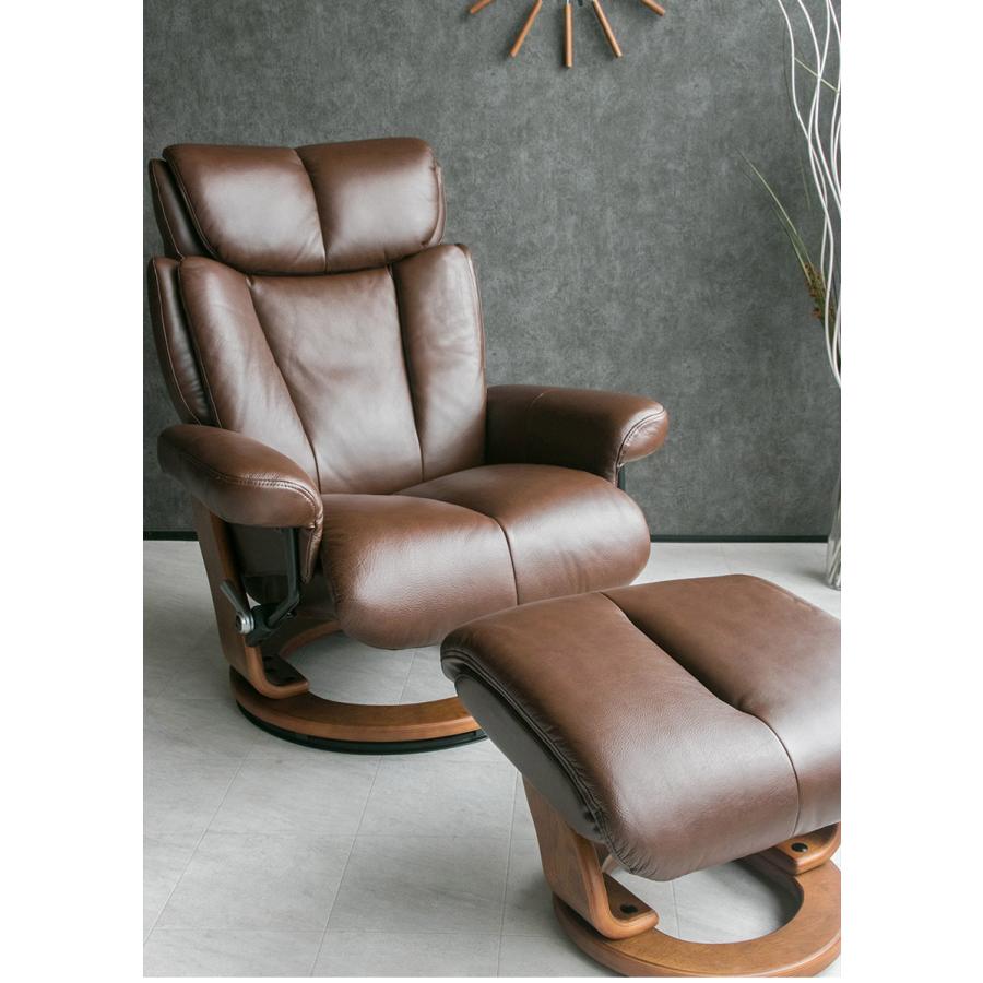 パーソナルチェア ラウンジチェア 北欧 高級 本革 オットマン付き