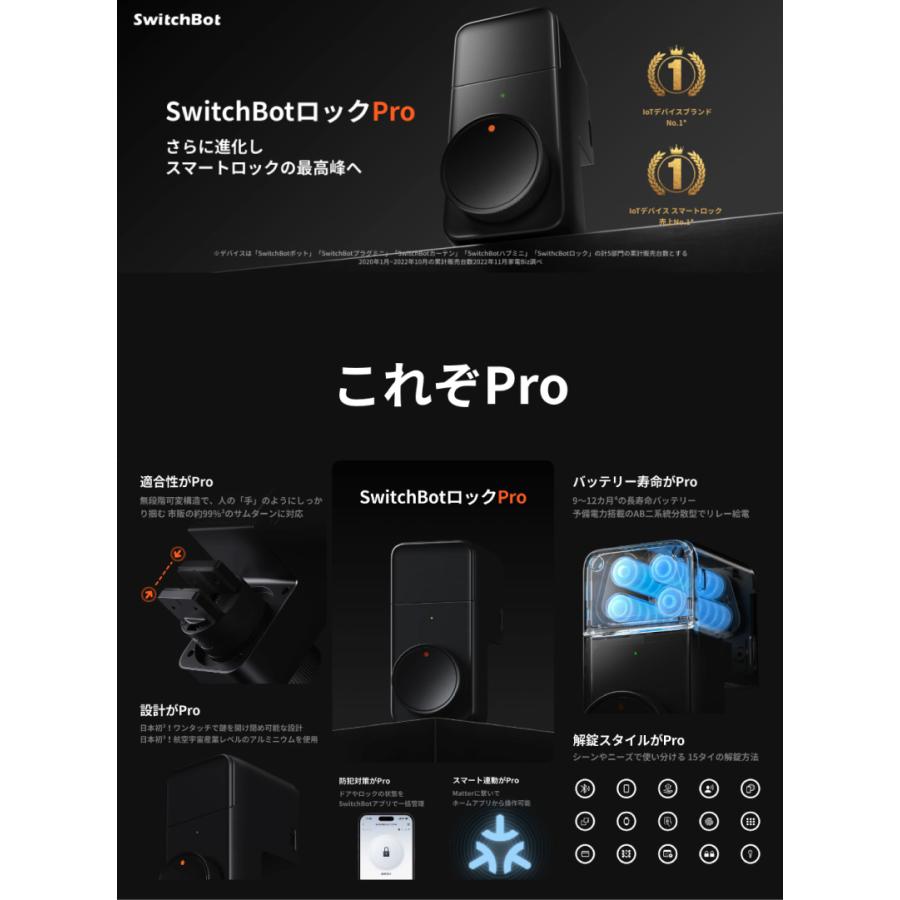 SwitchBot（スイッチボット） ドアロックPro + カードキーセット