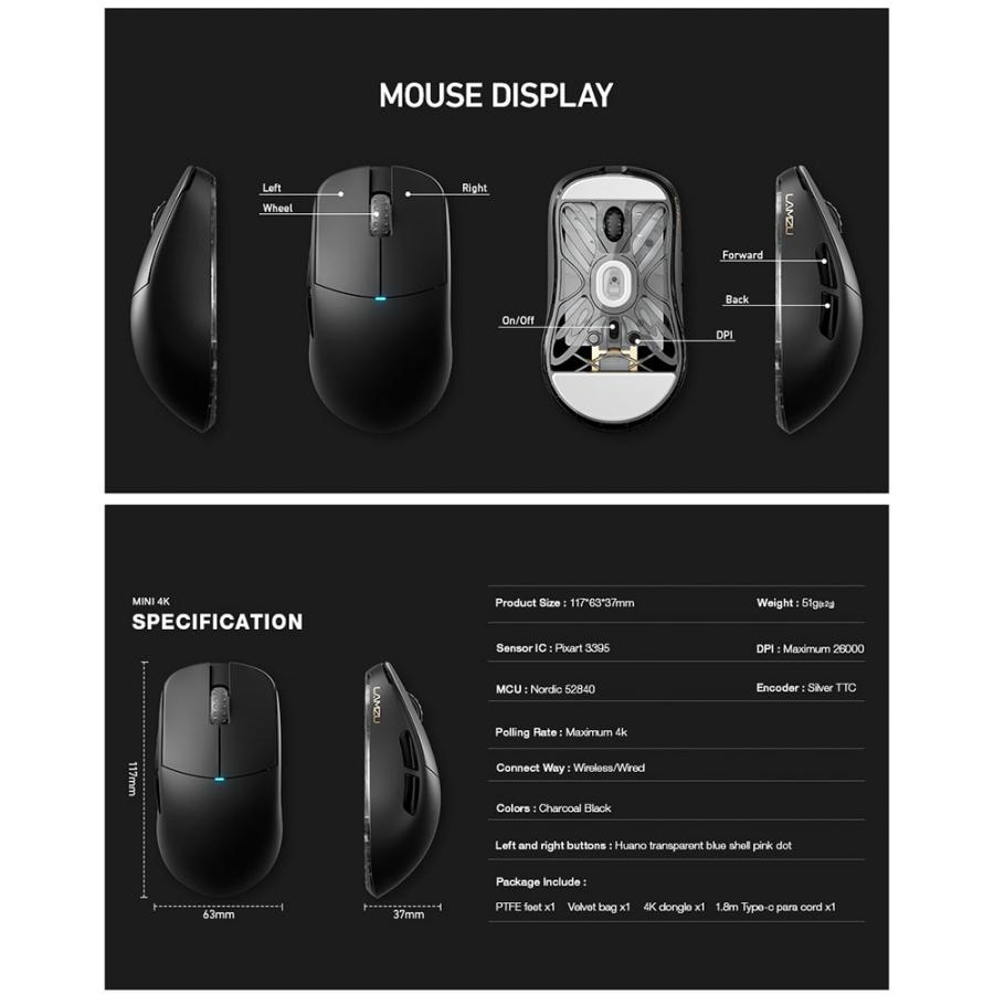 LAMZU LAMZU Atlantis Mini 4K 4Kレシーバー付属 ワイヤレスゲーミング