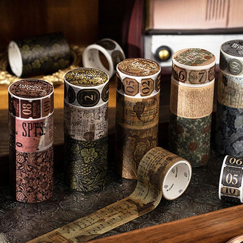 コラージュ 素材 マスキングテープ マステ シール 総柄 パターン 英字