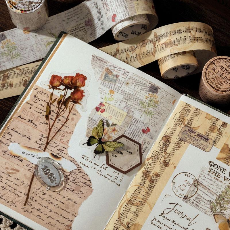 コラージュ 素材 マスキングテープ マステ 英字 手紙 英語 宇宙