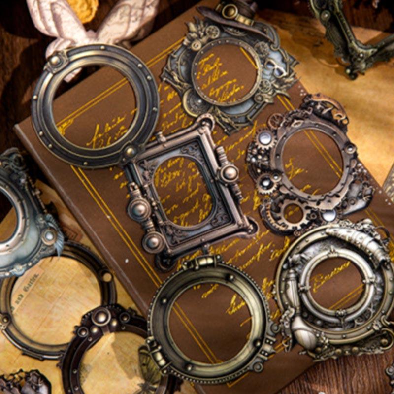 コラージュ 素材 デザイン ペーパー 歯車 スチームパンク フレーム